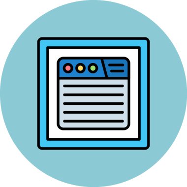 Web sayfası ikon vektör illüstrasyonu