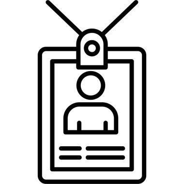 Kimlik Kart Simgesi, Basit Renk Vektörü İllüstrasyonu