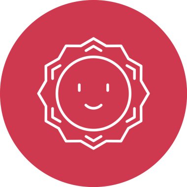 Mutlu güneş web ikonu vektör illüstrasyonu