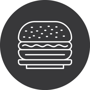 Hamburger ikonu vektör illüstrasyonu