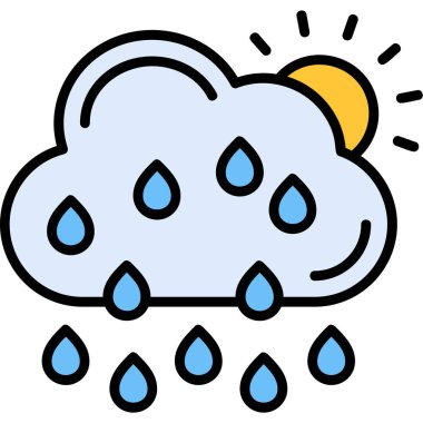 Dosyalanmış özet biçiminde bulut yağmuru öngörü simgesi