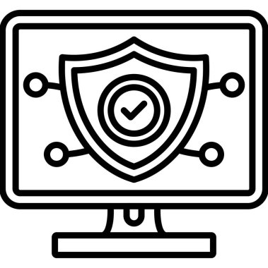 güvenlik simgesi vektör illüstrasyonu