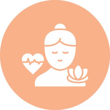 Lotus pozisyonunda kalbi olan bir adamın vektör çizimi