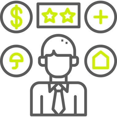 Bonus ile istemci düz vektör simgesi