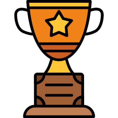 kupa simgesi renk ana hatları vektörü