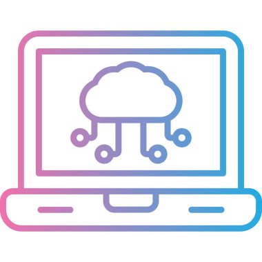 dizüstü bilgisayar simgesi vektör çizimi