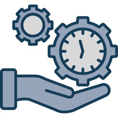 zaman yönetimi simgesi, vektör illüstrasyonu