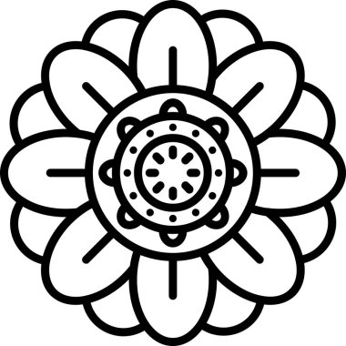 çiçek simgesi, vektör illüstrasyonu