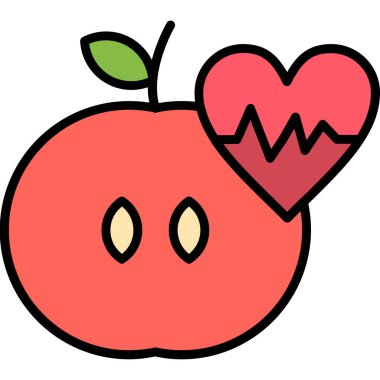 karikatür karalama elma, vektör çizimi