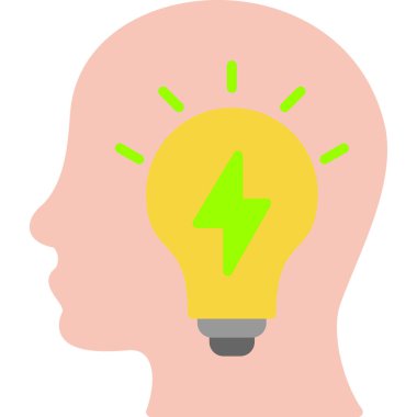 Düz dizaynlı ampul simgesi