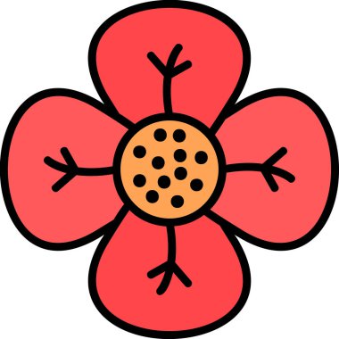 çiçek süsleme simgesi, vektör illüstrasyonu