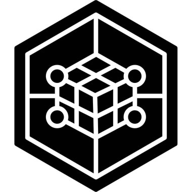 küp simgesi, vektör illüstrasyonu