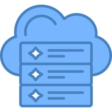 veri bulut hesaplama simgesi ana hat biçiminde