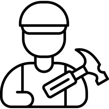 Taslak biçimli inşaat mühendisi simgesi