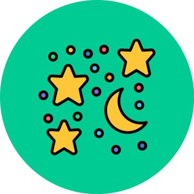 Ay. Web simgesi basit illüstrasyon