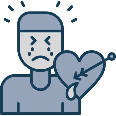 Kalbi olan üzgün bir adam.