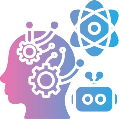 yapay zeka baş vektör simgesi