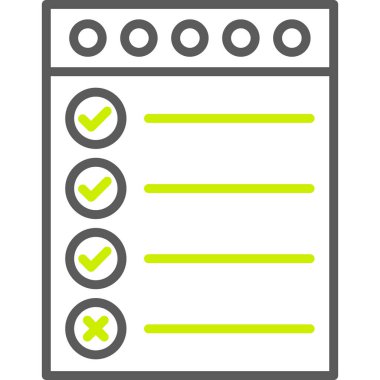 Biçim çerçevesinde kontrol listesi vektör simgesi