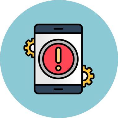 Alarm uyarısı akıllı telefon simgesi - ana hat biçiminde