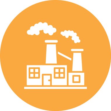 Fabrika Simgesi, Basit Renk Vektörü İllüstrasyonu