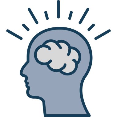 Beyin. Web simgesi basit illüstrasyon