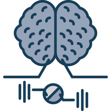 Beyin. Web simgesi basit illüstrasyon