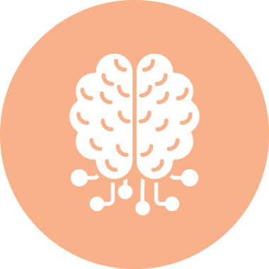 Beyin. Web simgesi basit illüstrasyon