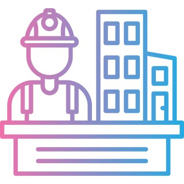 işçi simgesi, vektör illüstrasyonu