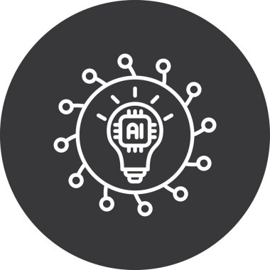 Yapay zeka robot ikonu, yapay zeka konsepti, yapay robot ikonu, yapay makine teknolojisi vektörü