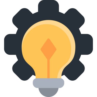 iş fikri ampul simgesi düz stil