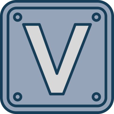 Doldurulmuş v harfi vektör simgesi - özet biçimi