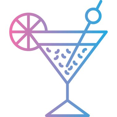 Kokteyl web simgesi, basit vektör illüstrasyonu