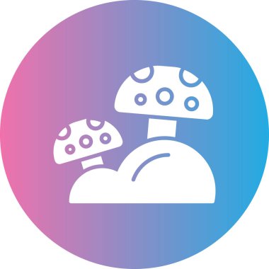 Mantar. Web simgesi basit illüstrasyon