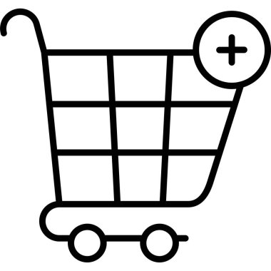 Alışveriş arabası simgesi, vektör illüstrasyonu