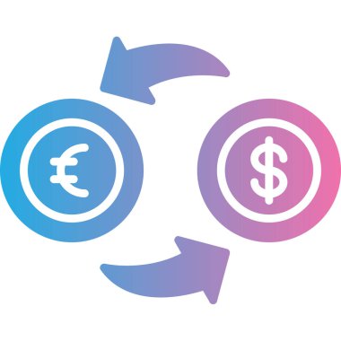 Dolar ve avro döviz hattı vektör tasarımı