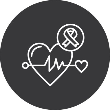 Kalp ve aşk ikonunun vektör illüstrasyonu