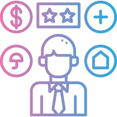 Moda tarzında izole edilmiş iş adamı simgesi