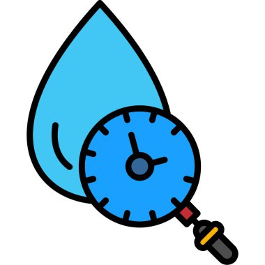 basınçlı metre simgesi renk dış hat vektörü