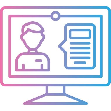 Bilgisayar ekranı. Web simgesi basit illüstrasyon