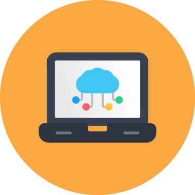 Bulut hesaplama düz vektör simgesi