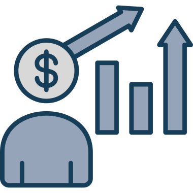 Büyüme düz vektör simgesi