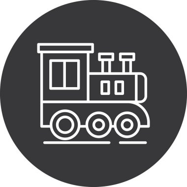 Tren Simgesi, Basit Renk Vektörü İllüstrasyonu