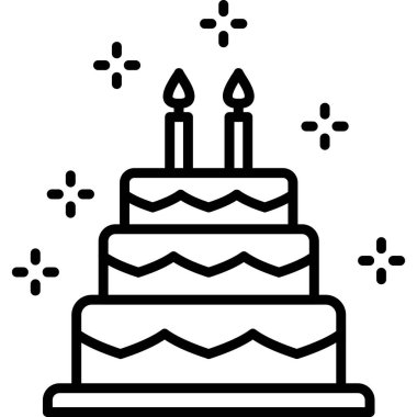 doğum günü pastası ikonu vektör illüstrasyonu