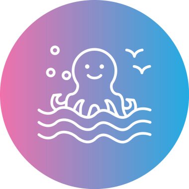 Şirin bir çizgi film simgesinin vektör çizimi