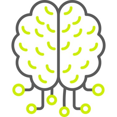 Beyin. Web simgesi basit illüstrasyon