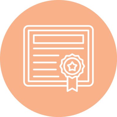 Sertifika ikonu vektör illüstrasyonu