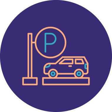 Park ediyor. Web simgesi basit illüstrasyon