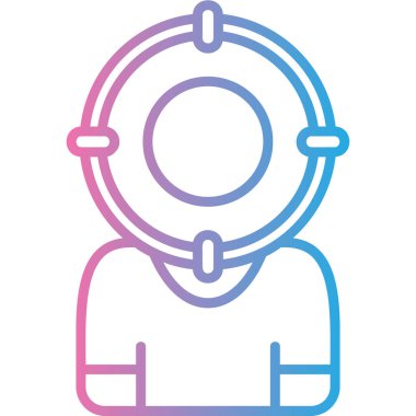 Maskeli modern insanın vektör çizimi