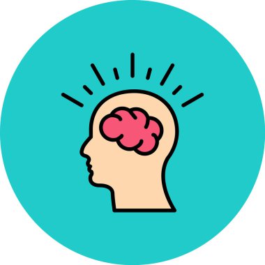 beyin yaratıcı simgesi, vektör illüstrasyonu