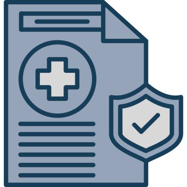 Sağlık sigortası ikonu doldurulmuş ana hatlarıyla